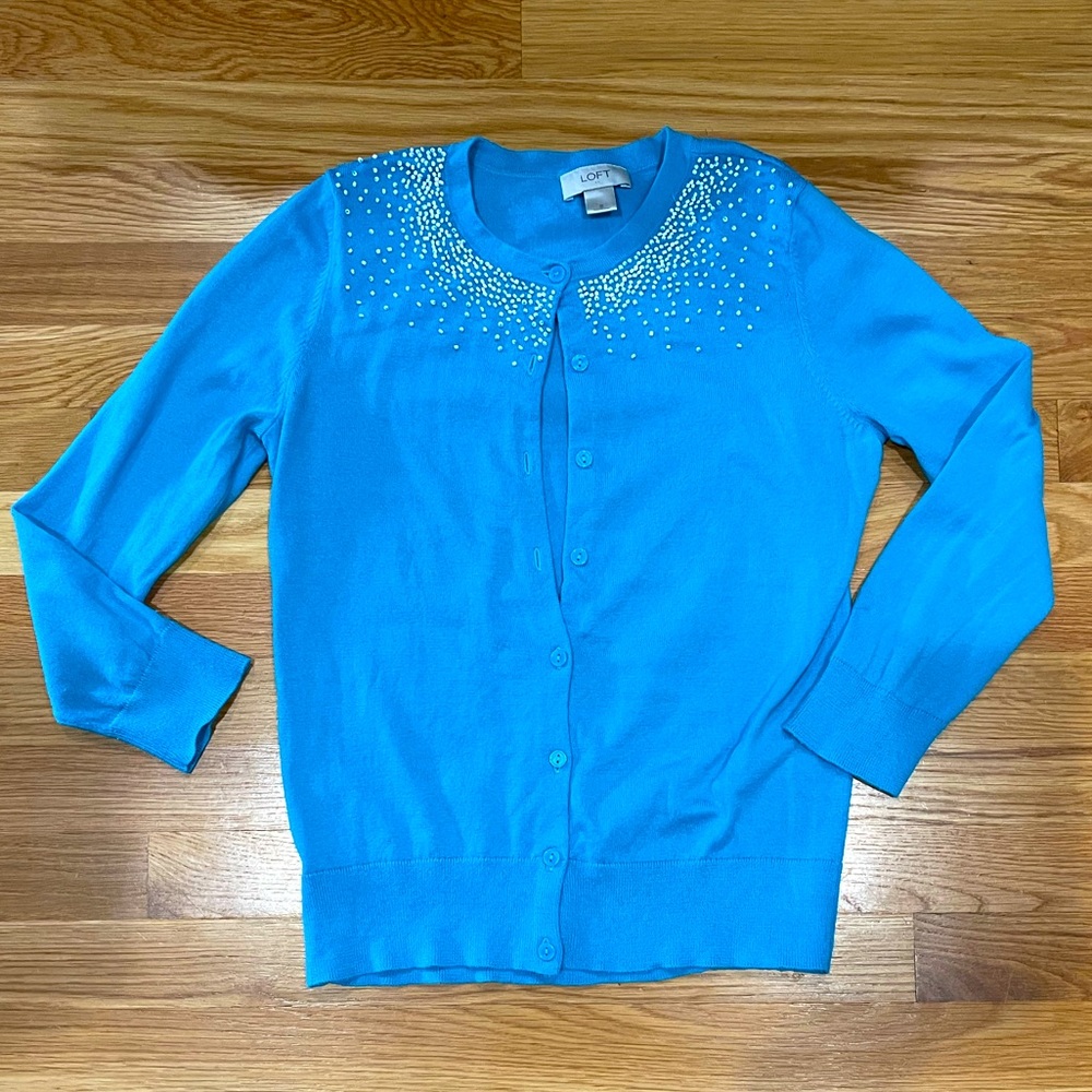 LOFT Women’s Blue Cardigan Sweater